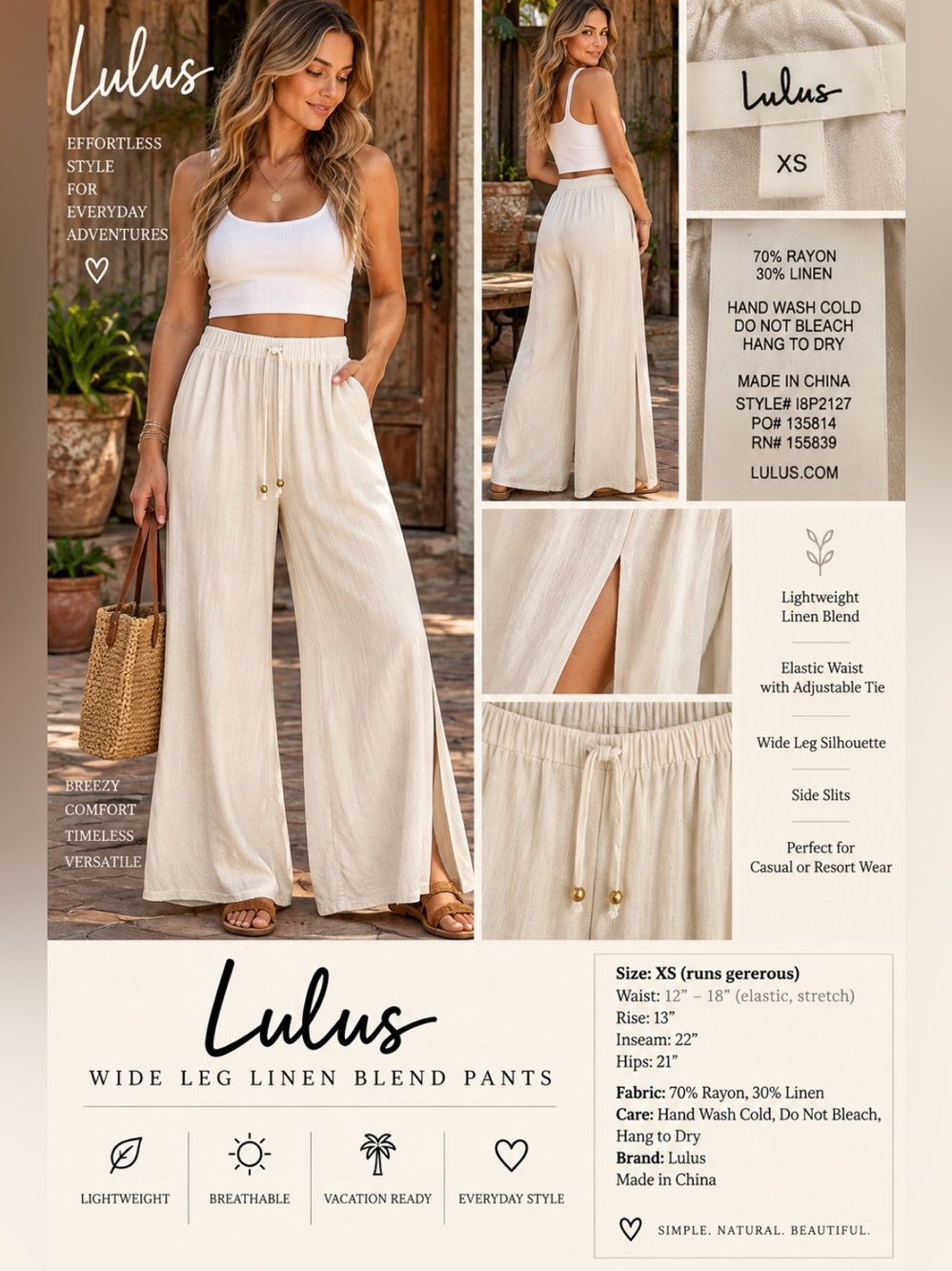 Lulus linen wide leg pants